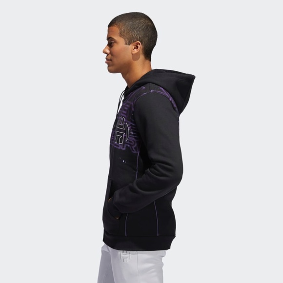 adidas x James Harden FZ Star Wars Aurebesh Hoodie FN3232 (Black/Purple) - Picture 4 of 7